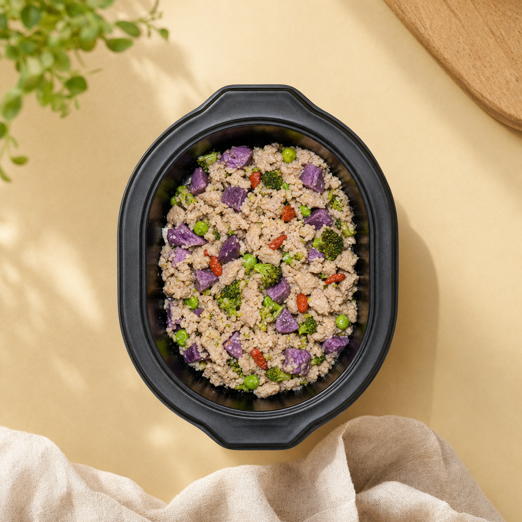 Chicken in bowl Top shot AI